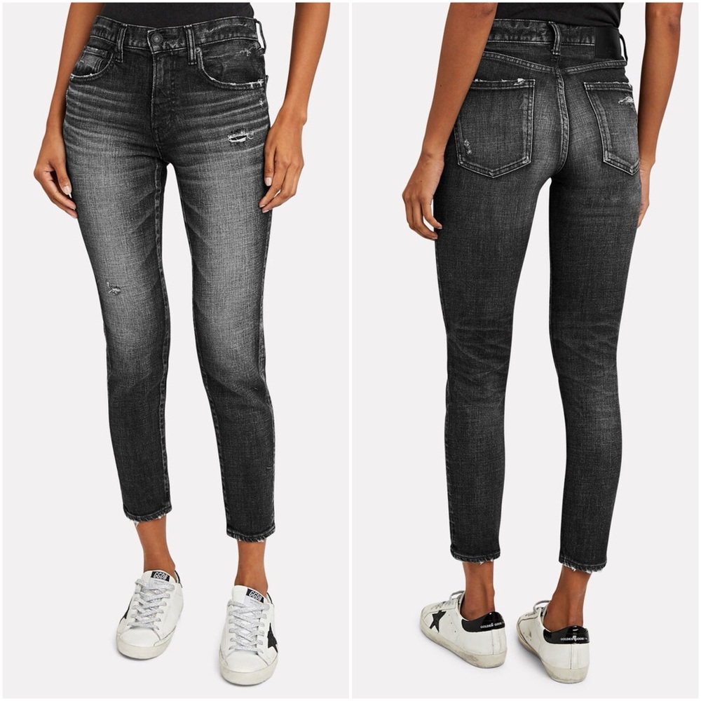 NWOT‎ Moussy Vintage Prichard Skinny Black Wash Jeans Size 25 Designer Edgy